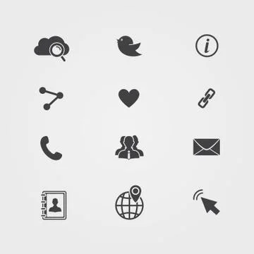 Flat   Social network icons set Stock Illustration