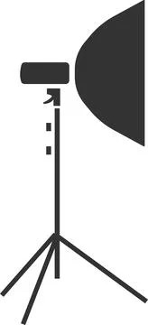 Flat softbox icon for shooting lighting. Vector illustration. Stock Illustration