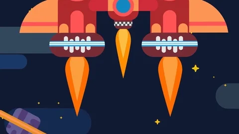 Flat space saver with aliens and astronauts Stock Footage 83488386