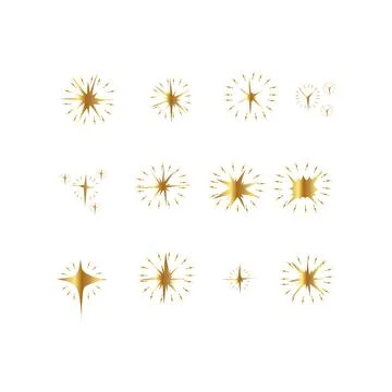 Flat-sparkling-star-collection Stock Illustration