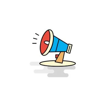 Flat Speaker Icon. Vector Stock Illustration