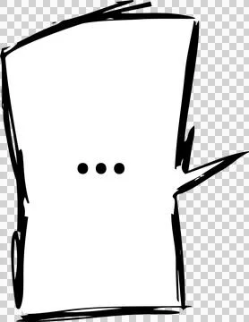 Flat speech bubble is floating on transparent background, showing brushstroke Illustrazione stock
