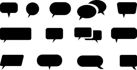 Flat Speech Bubble set. Talk bubble group. Speak bubble text, chatting box .. Stock-Illustration