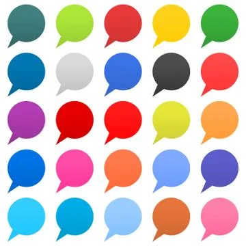 Flat speech bubble sign web icon circle shape Illustrazione stock