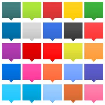 Flat speech bubble sign web icon square shape Illustrazione stock