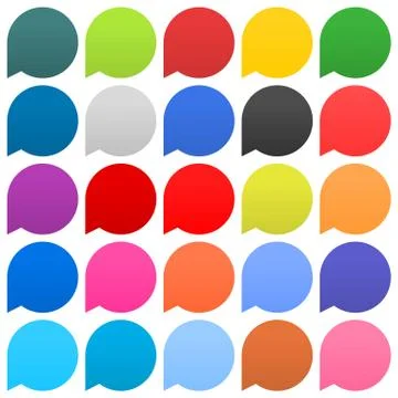 Flat speech bubble sign web icon circle shape Stock Illustration