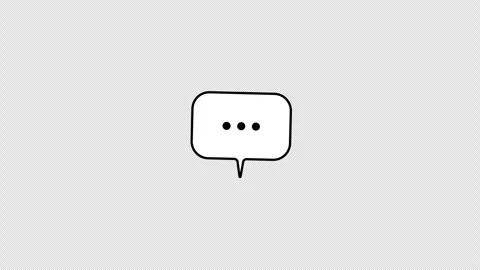 Flat Speech Bubble Typing Icon Rotate Reveal Loop 4k Alpha Transparent Vídeo Stock 347484795