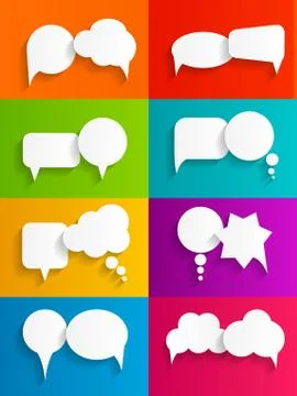 Flat Speech Bubbles with Long Shadows  Vector Illustration 스톡 일러스트