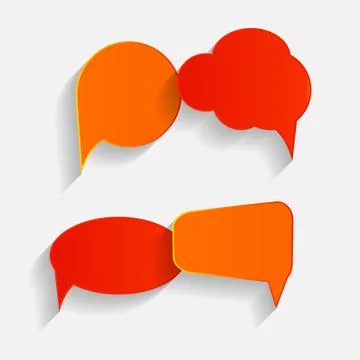 Flat Speech Bubbles with Long Shadows  Vector Illustration Stock Illustration