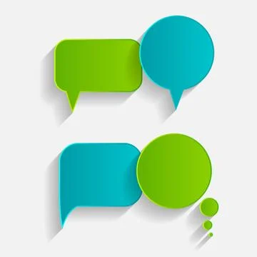 Flat Speech Bubbles with Long Shadows  Vector Illustration Illustrazione stock