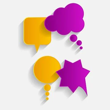Flat Speech Bubbles with Long Shadows  Vector Illustration Stock Illustration