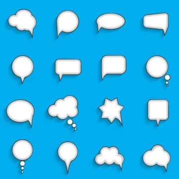 Flat Speech Bubbles with Long Shadows  Vector Illustration Stock Illustration