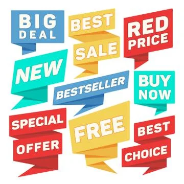 Flat speech bubbles, paper origami vector design Stock Illustration