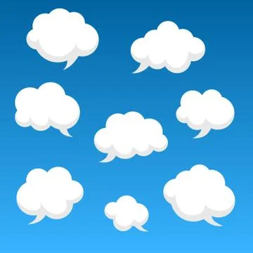 Flat speech clouds for you design Illustrazione stock