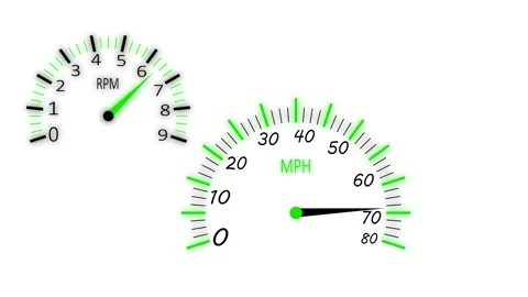 Flat Speedometer Interface Animation with Needle Acceleration in Simple Min.. Video stock 310210119