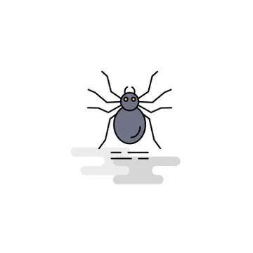 Flat Spider Icon. Vector Stock Illustration