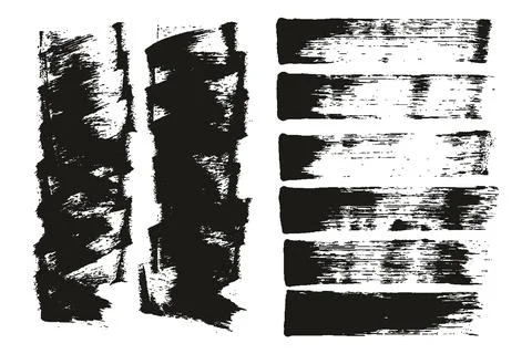 Flat Sponge Regular Artist Brush Short Background &amp; Straight Lines MEGA Mix Stock Illustration