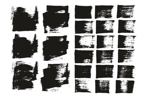 Flat Sponge Regular Artist Brush Short Background &amp; Straight Lines MEGA Mix Stock-Illustration