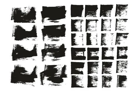 Flat Sponge Regular Artist Brush Short Background &amp; Straight Lines MEGA Mix Stock Illustration