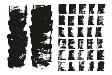 Flat Sponge Regular Artist Brush Short Background &amp; Straight Lines MEGA Mix Stock Illustration