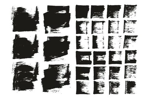 Flat Sponge Regular Artist Brush Short Background &amp; Straight Lines MEGA Mix Stock Illustration
