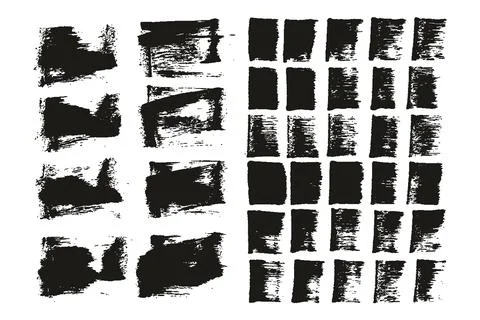 Flat Sponge Regular Artist Brush Short Background &amp; Straight Lines MEGA Mix Stock Illustration