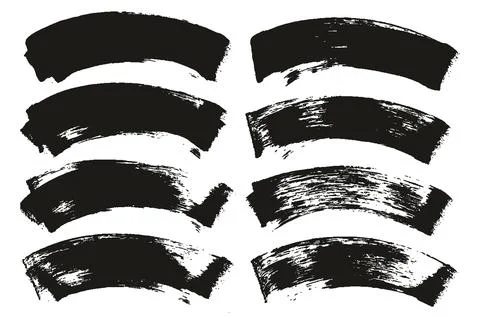 Flat Sponge Regular Artist Brush Curved Background High Detail Abstract Stock Illustration