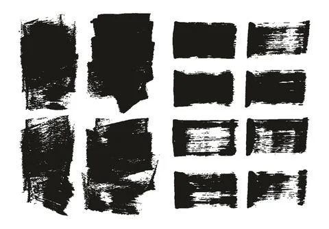 Flat Sponge Thick Artist Brush Short Background &amp; Straight Lines MEGA Mix Set Stock Illustration