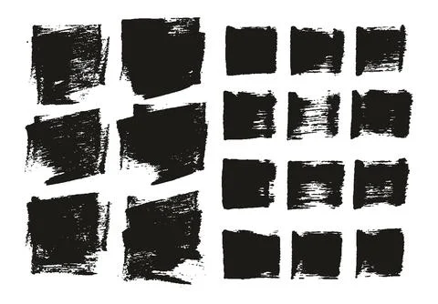 Flat Sponge Thick Artist Brush Short Background &amp; Straight Lines MEGA Mix Set Stock Illustration