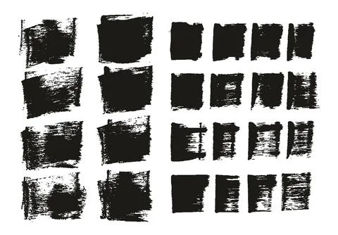 Flat Sponge Thick Artist Brush Short Background &amp; Straight Lines MEGA Mix Set Stock Illustration