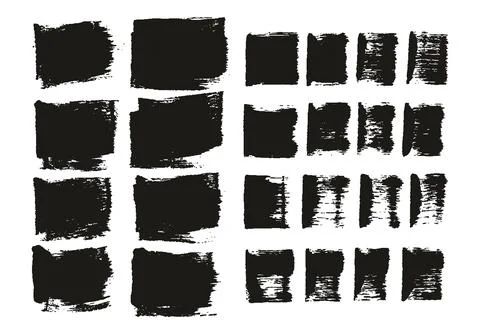 Flat Sponge Thick Artist Brush Short Background &amp; Straight Lines MEGA Mix Set Stock Illustration