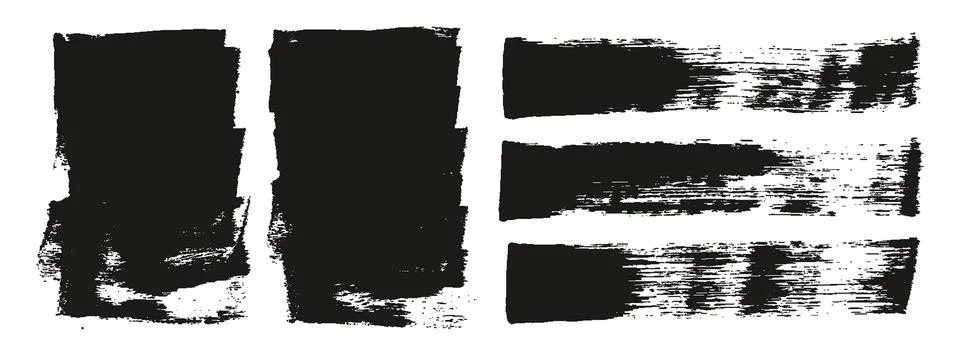 Flat Sponge Thick Artist Brush Short Background &amp; Straight Lines MEGA Mix Set Stock Illustration