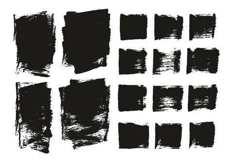 Flat Sponge Thick Artist Brush Short Background &amp; Straight Lines MEGA Mix Set Stock Illustration