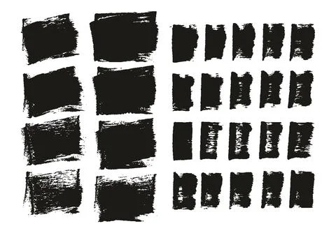 Flat Sponge Thick Artist Brush Short Background &amp; Straight Lines MEGA Mix Set Stock Illustration