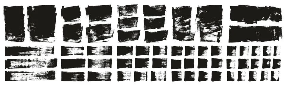 Flat Sponge Thick Artist Brush Short Background &amp; Straight Lines MEGA Mix Set Stock-Illustration