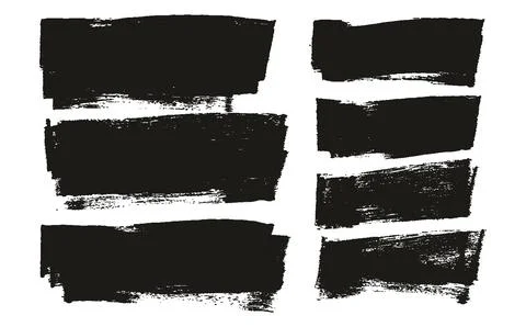 Flat Sponge Thick Artist Brush Long Background Mix High Detail Abstract Mix Set Stock Illustration