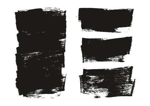 Flat Sponge Thick Artist Brush Long Background Mix High Detail Abstract Mix Set Stock Illustration