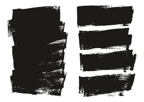 Flat Sponge Thick Artist Brush Long Background Mix High Detail Abstract Mix Set Stock Illustration