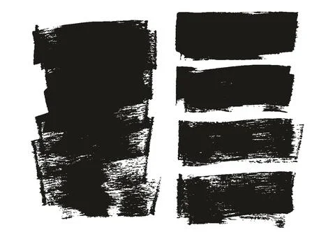 Flat Sponge Thick Artist Brush Long Background Mix High Detail Abstract Mix Set Stock Illustration