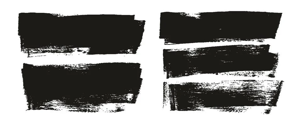 Flat Sponge Thick Artist Brush Long Background Mix High Detail Abstract Mix Set Stock Illustration