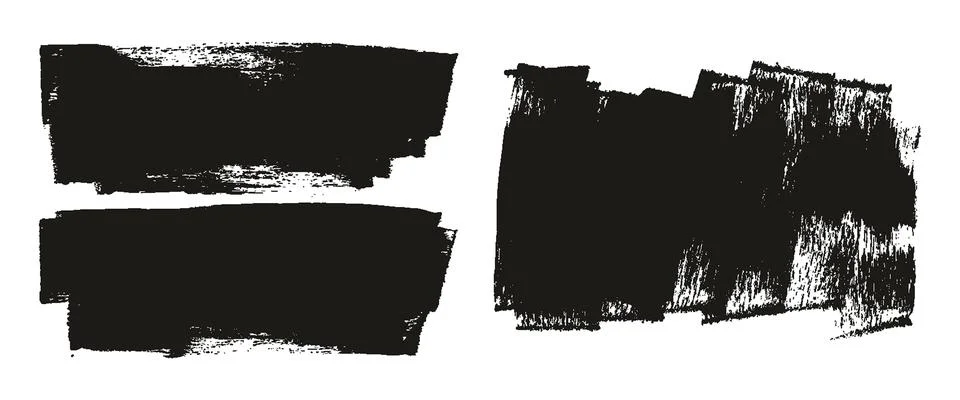 Flat Sponge Thick Artist Brush Long Background Mix High Detail Abstract Mix Set Stock Illustration