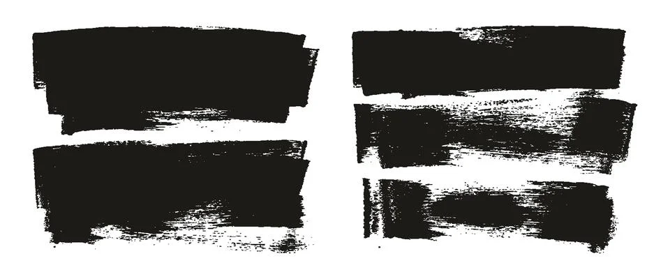 Flat Sponge Thick Artist Brush Long Background Mix High Detail Abstract Mix Set Stock Illustration