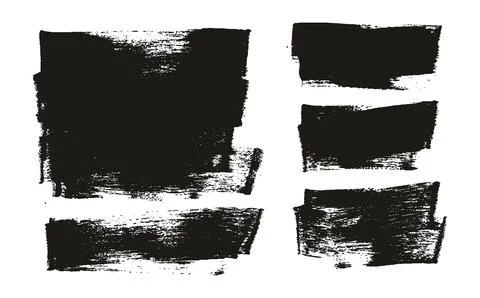 Flat Sponge Thick Artist Brush Long Background Mix High Detail Abstract Mix Set Stock Illustration