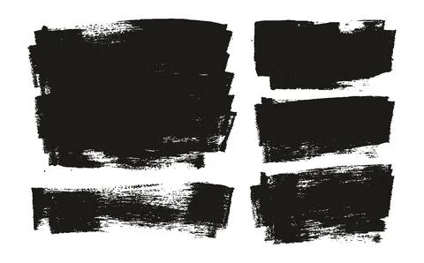 Flat Sponge Thick Artist Brush Long Background Mix High Detail Abstract Mix Set Stock Illustration