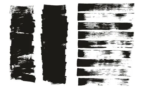 Flat Sponge Thin Artist Brush Short Background &amp; Straight Lines Mix High Detail Stock Illustration
