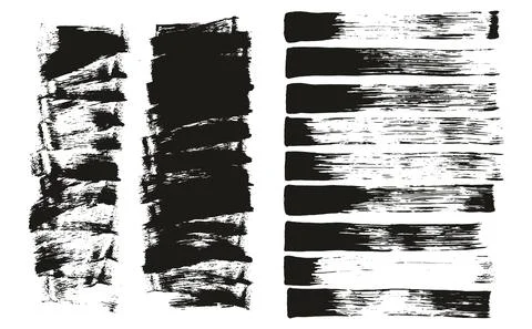 Flat Sponge Thin Artist Brush Short Background &amp; Straight Lines Mix High Detail Stock Illustration
