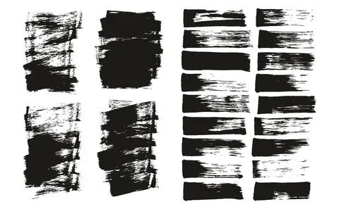 Flat Sponge Thin Artist Brush Short Background &amp; Straight Lines Mix High Detail Stock Illustration