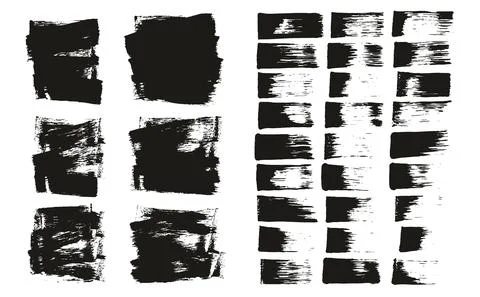 Flat Sponge Thin Artist Brush Short Background &amp; Straight Lines Mix High Detail Stock Illustration