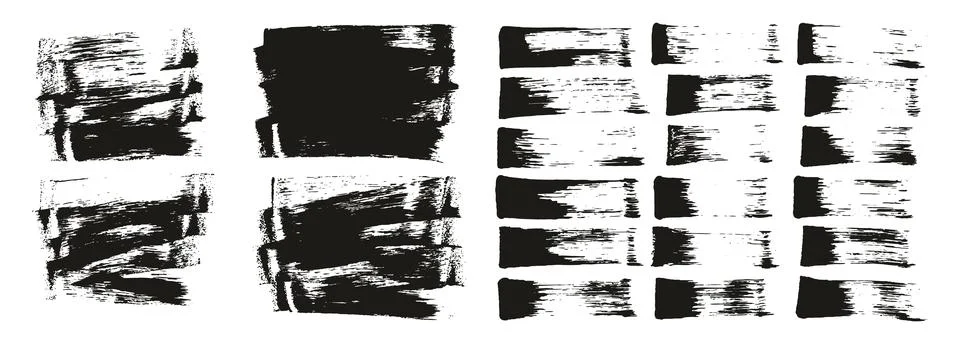 Flat Sponge Thin Artist Brush Short Background &amp; Straight Lines Mix High Detail Stock Illustration