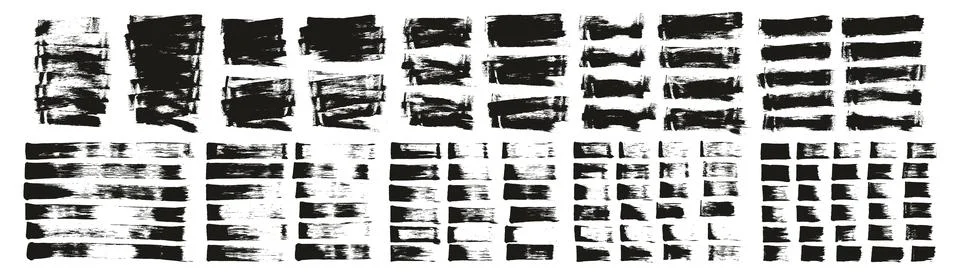 Flat Sponge Thin Artist Brush Short Background &amp; Straight Lines Mix High Detail Stock Illustration